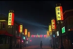 《镜中厨房》灶火与镜面反射的厨师